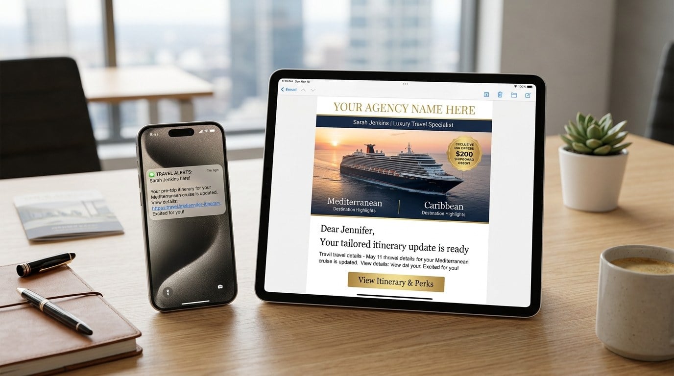 Automated Email Marketing Mockup on Tablet and Smartphone with Agency Branding